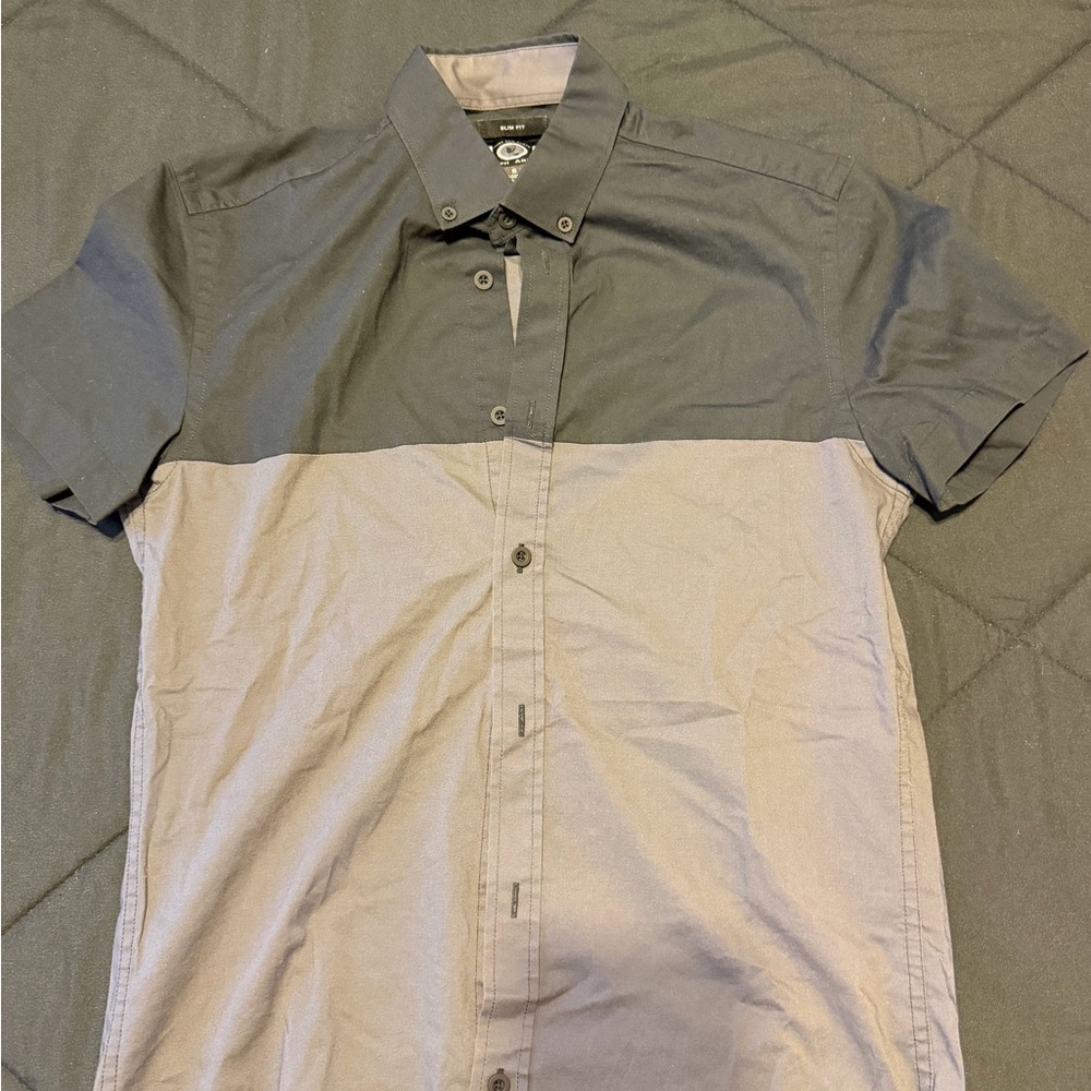 Two-Tone Gray and Blue Men's Shirt (2 pack)
